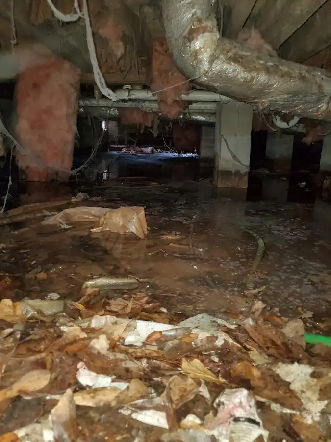 Crawl space flood assessment for Commercial Water Damage Restoration in Woods Creek